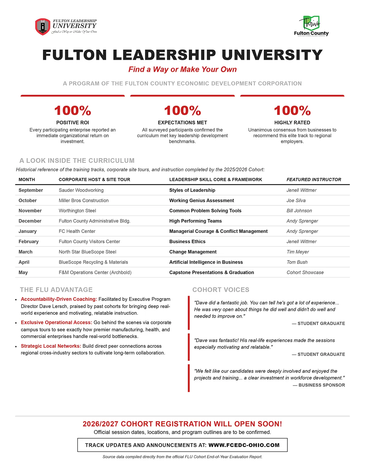 Fulton Leadership University Flyer
